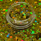 Starlight Galaxy Holographic Chunky Glitter - Gold Glitter